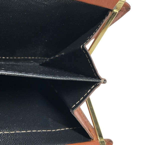 Scully Tobbaco Brown Geniune Leather Wallet Gold Kiss Lock Closure - Picture 8 of 11